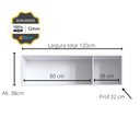 Ver imagem 4 de Balcão de Pia 1,20 com Tampo + Aéreo Raissa Branco - Megasul