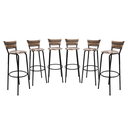 Ver imagem 1 de Kit 6 Banquetas 80cm para Balcão Ilha Bancada Área Gourmet Encosto em Junco Banco Itagold