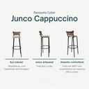 Ver imagem 3 de Kit 6 Banquetas 80cm para Balcão Ilha Bancada Área Gourmet Encosto em Junco Banco Itagold