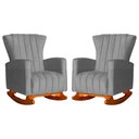 Ver imagem 1 de Conjunto 2 Poltronas Estofadas de Balanço Melinda Suede Cinza - LM DECOR