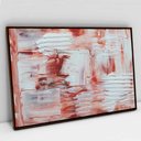 Ver imagem 1 de Quadro Decorativo em Canvas Abstrato Vermelho e Branco TaColado Moldura Flutuante 4,5cm Madeira 120