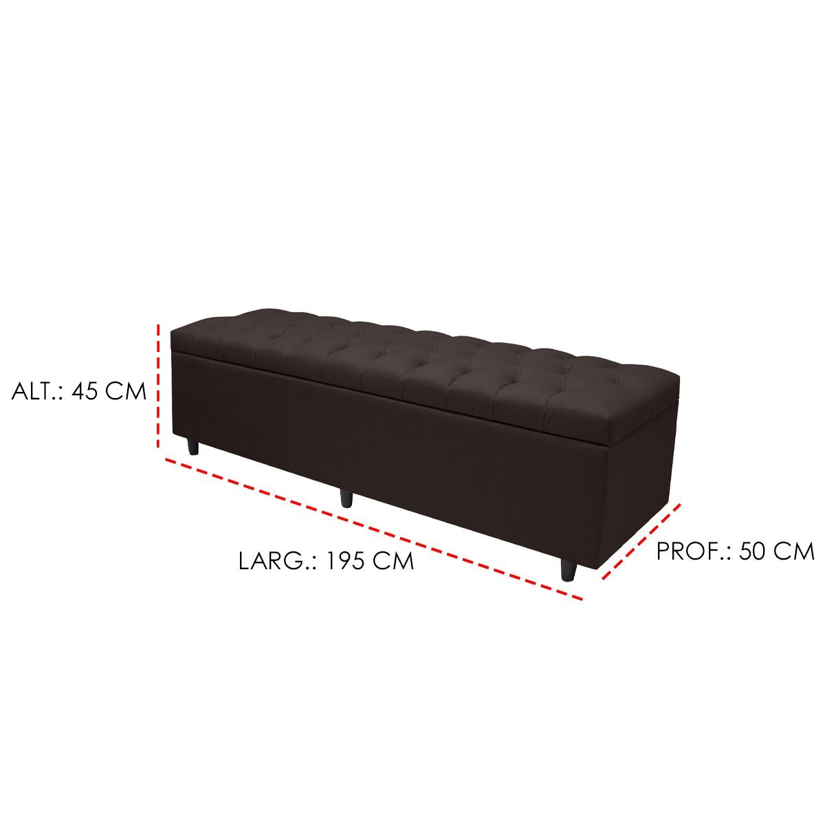 Recamier Bau Paris King 1,95cm Suede Marrom - 4