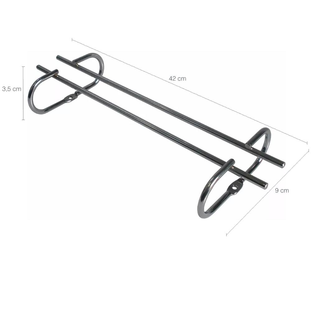 10 Suportes Organizadores de Armário Porta Taças Cromado 42cm - 3