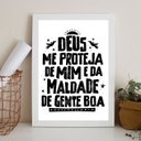Ver imagem 1 de Quadro Deus Me Proteja de Mim 45x34cm - com Vidro:madeira Branca