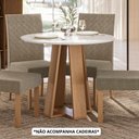 Ver imagem 2 de Mesa de Jantar Estilo Redonda 90cm com Vidro – Mdf/mdp, Tampo 18mm, Mel/off – Sonetto