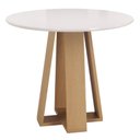 Ver imagem 1 de Mesa de Jantar Estilo Redonda 90cm com Vidro – Mdf/mdp, Tampo 18mm, Mel/off – Sonetto