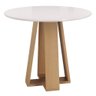 Mesa de Jantar Estilo Redonda 90cm com Vidro – Mdf/mdp, Tampo 18mm, Mel/off – Sonetto - 1