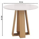 Ver imagem 4 de Mesa de Jantar Estilo Redonda 90cm com Vidro – Mdf/mdp, Tampo 18mm, Mel/off – Sonetto