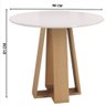Mesa de Jantar Estilo Redonda 90cm com Vidro – Mdf/mdp, Tampo 18mm, Mel/off – Sonetto - 4