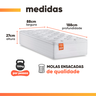 Colchão Solteiro Molas Ensacadas Real Pillow Top 88x188x27cm Branco Inducol - 2