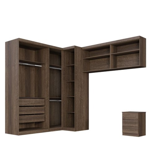 Guarda Roupa Modulado Dallas 5 Módulos 8 Portas de Bater 6 Gavetas