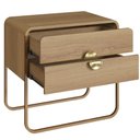Ver imagem 2 de Mesa de Cabeceira 2 Gavetas Luna - Hanover C/ Dourado 28062