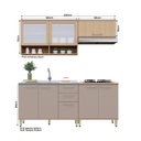 Ver imagem 4 de Cozinha Compacta 100 Mdf 4 Peças Vidro Canelado 200cm Duna Luciane Móveis