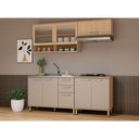 Ver imagem 1 de Cozinha Compacta 100 Mdf 4 Peças Vidro Canelado 200cm Duna Luciane Móveis