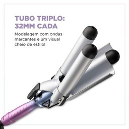 Modelador de Cachos Triondas By Juliette Mondial Azul/rosa Mct-ju-03 Bivolt - 2