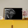 Quadro Decorativo Tela Canvas Animais Elephant Black And White com Moldura Dourada - 150x80 Cm - 4