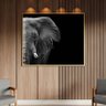 Quadro Decorativo Tela Canvas Animais Elephant Black And White com Moldura Dourada - 150x80 Cm - 2