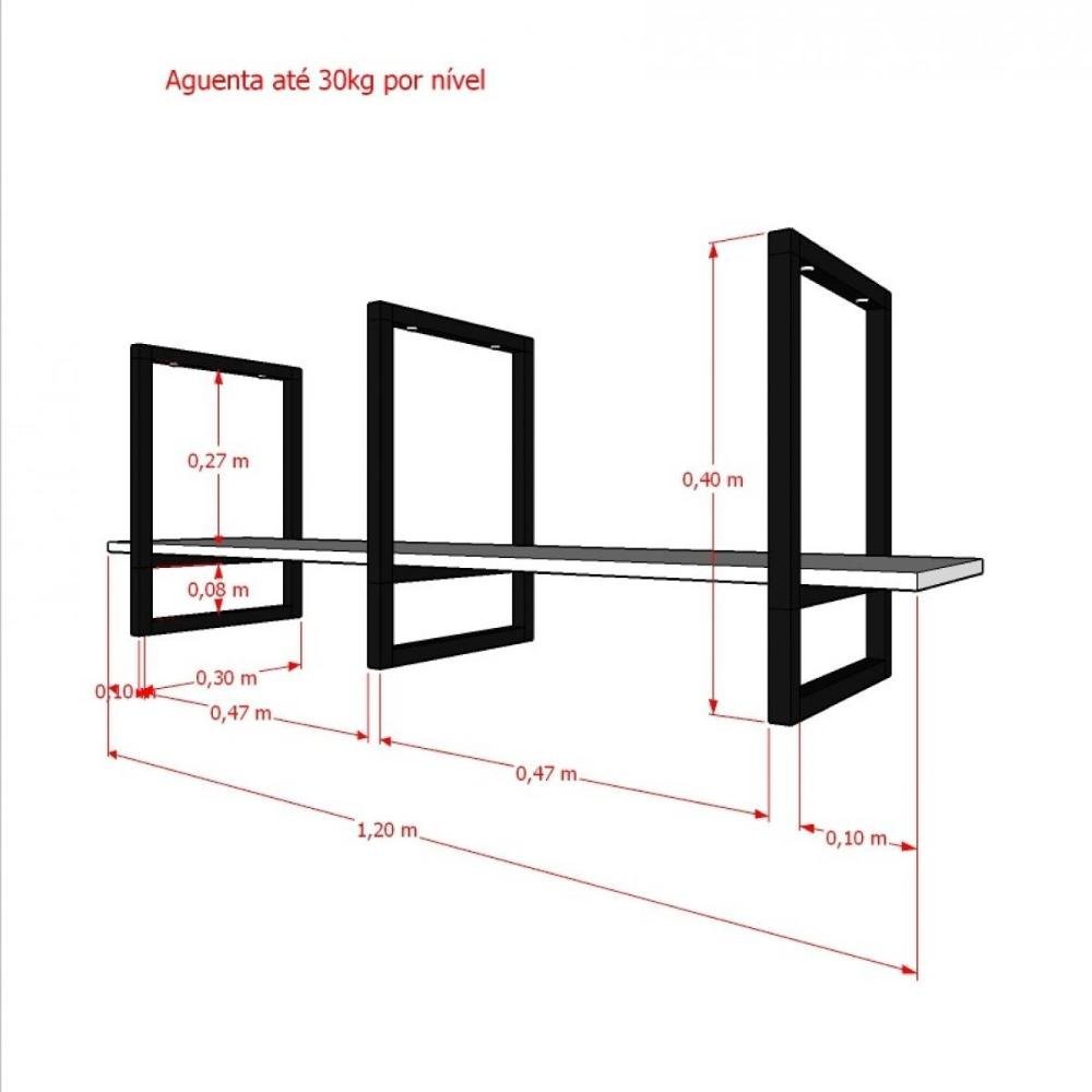 Prateleira industrial suspensa nichos para cozinha Branco estante de parede prateleira mdf - 4