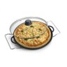 Forma De Pizza Ferro Fundido Com Tampa De Vidro e Suporte 30 cm - 8