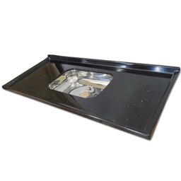 Pia Marmorite Preta 1,5 Metro com Cuba em Inox - 110030939 - CORSO - 1