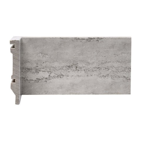 Rodapé de Poliestireno Travertino Urbano 10cm x 15mm Metro Linear Barra 240cm Stone Cinza Graddus