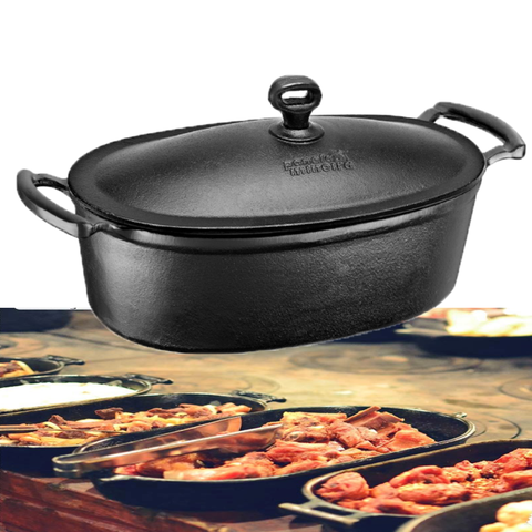Caçarola Oval Ferro Fundido 30x17,5x8,5 cm 2,5 Litros Panela Mi