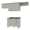 Ver imagem 2 de Cozinha Modulada Cristal 280cm Provençal Conjunto C/ Nicho Cor:mint com Ébano