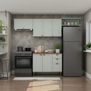 Ver imagem 1 de Cozinha Modulada Cristal 280cm Provençal Conjunto C/ Nicho Cor:mint com Ébano
