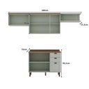 Ver imagem 3 de Cozinha Modulada Cristal 280cm Provençal Conjunto C/ Nicho Cor:mint com Ébano