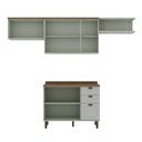 Ver imagem 4 de Cozinha Modulada Cristal 280cm Provençal Conjunto C/ Nicho Cor:mint com Ébano