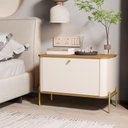 Ver imagem 3 de Conjunto Mesa de Cabeceira Albania Off White Nature Dourado