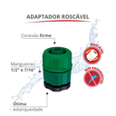 Ver imagem 2 de Adaptador Roscável para Mangueira 1/2" e 7/16" Cor Verde Durín