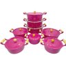 Jogo De Panela Aluminio Fundido Batido Cor Rosa Pink 8 Peças - 3