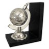 Conjunto Peso de Livros Globo Prata em Madeira e Alumínio - 19x - 1