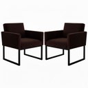 Ver imagem 1 de Kit 2 Poltronas para Recepção Lina com Base de Ferro Preto Resistente Marrom