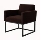 Ver imagem 6 de Kit 2 Poltronas para Recepção Lina com Base de Ferro Preto Resistente Marrom