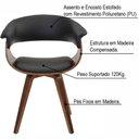 Ver imagem 3 de Kit 06 Cadeiras Decorativas para Sala de Jantar Ohana Fixa PU Preto G56 - Gran Belo
