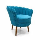 Ver imagem 2 de Poltrona Decorativa para Sala de Estar Pétala - Élpis Móveis - Veludo Azul