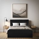 Ver imagem 2 de Kit Cabeceira e Calçadeira Baú Casal 1,40m Londres Suede Preto Dal Poz Estofados