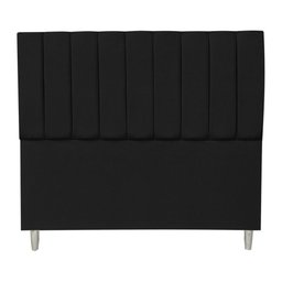Kit Cabeceira e Calçadeira Baú Casal 1,40m Londres Suede Preto Dal Poz Estofados - 4