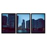 Kit 3 Quadros Decorativos Com Moldura Paisagem Cidade - 1
