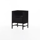 Ver imagem 3 de Mesa de Cabeceira Square 1 Gaveta 1 Nicho 100% MDF Pés de Metal 43 cm X 40 cm Preto Petar