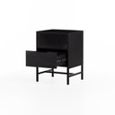Ver imagem 4 de Mesa de Cabeceira Square 1 Gaveta 1 Nicho 100% MDF Pés de Metal 43 cm X 40 cm Preto Petar