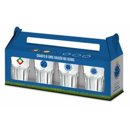 Conjunto 4 Copos Dose - Cruzeiro Escudos - 1