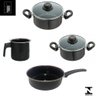 Jogo Panelas Preta Indução Cooktop Elétrico Á Gás 4 Peças - 1