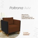 Ver mais imagens de Poltrona Decorativa Aviv para Sala Escritório Recepção Luxo Linho Premium Easy Clean Corino Premium
