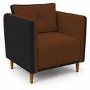 Ver imagem 2 de Poltrona Decorativa Aviv para Sala Escritório Recepção Luxo Linho Premium Easy Clean Corino Premium