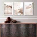 Ver imagem 2 de Kit 3 Quadros Praia Bege e Marrom- Leveza 33x24cm - com Vidro:madeira Preta