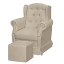 Ver imagem 2 de Poltrona de Amamentação com Balanço e Puff em Linho Bege