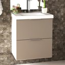 Ver imagem 3 de Armário Balcão Gabinete Para Banheiro 60cm Com 03 Gavetas Pietra B06 Gianduia Brilho - Lyam Decor
